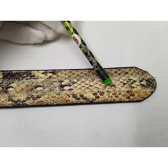 Tony Lama Multicolor Leather Silvertone Buckle Men Belt -Made in USA - Size 34 - Picture 12 of 16